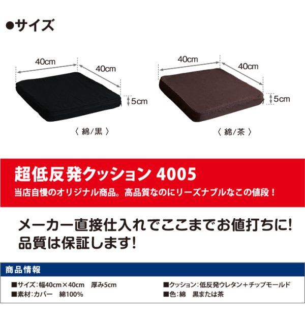 画像4: 40cm角 5cm厚 二層（低反発ウレタン＋チップモールド）超低反発 クッション