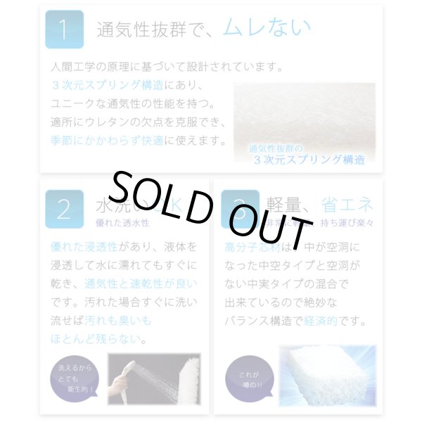 画像3: セミダブル 綿カバーつき 高反発ベッドパッド かため ポリエチレン樹脂 高反発マットレス 120cm×190cm×4cm厚 密度70D (3)