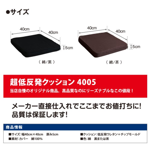 画像4: 40cm角 5cm厚 二層(低反発ウレタン+チップモールド)超低反発 クッション (4)