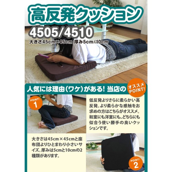 画像3: 45cm角 厚み10cm 柔らか 高反発クッション (3)