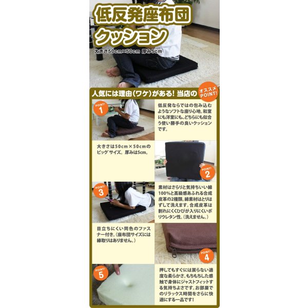 画像3: 50cm角5cm厚 もちもち低反発クッション (3)